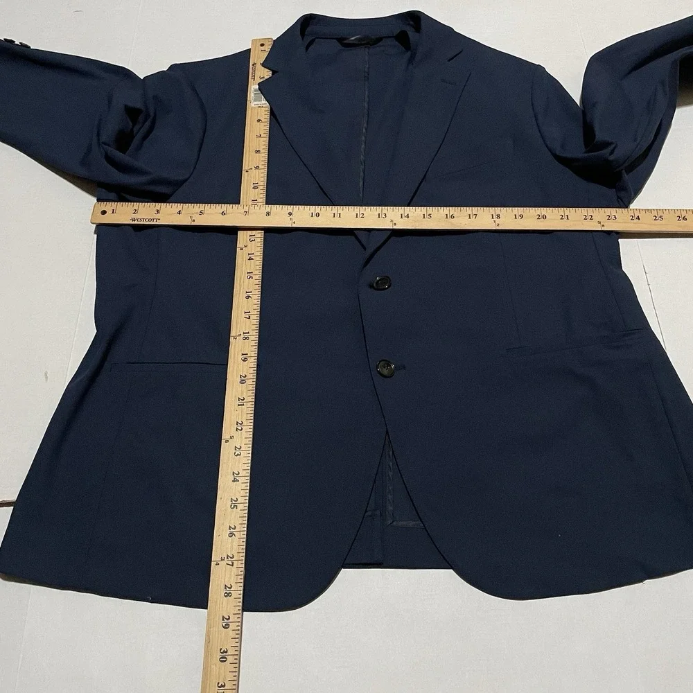 Sene Soho FlexTech Technical Blazer Men's Navy Size 48 Stretch 2 Button